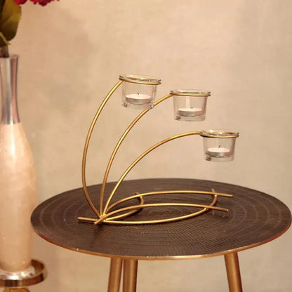 Golden Tea Lights Stand with Branches