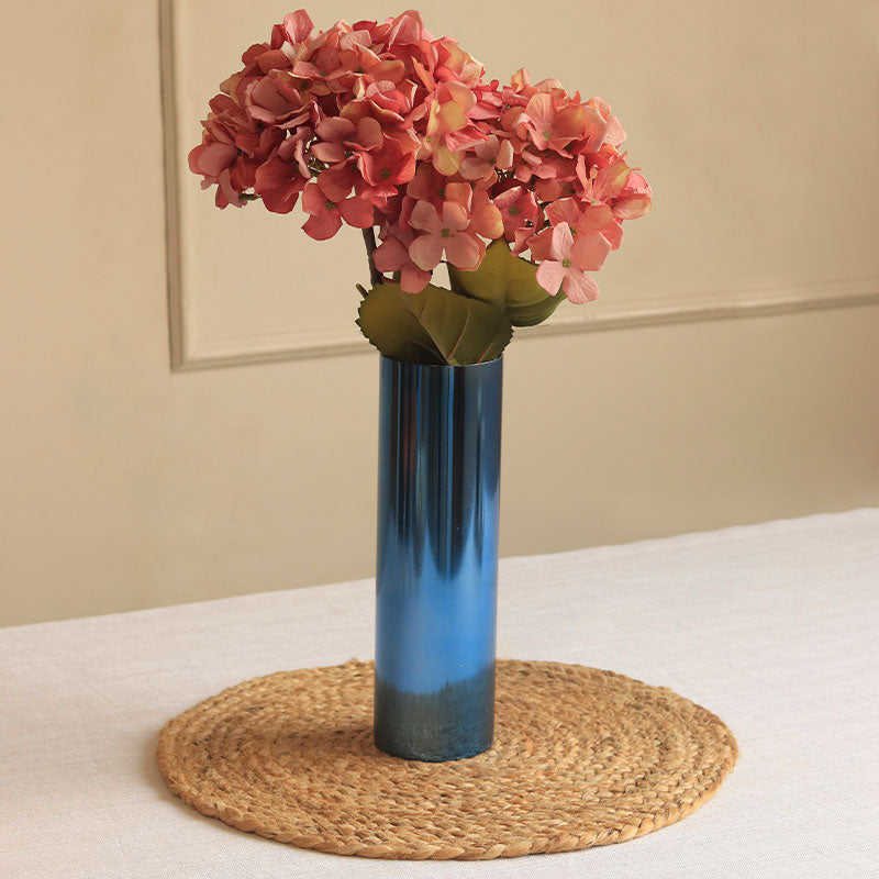 Blue Cylindrical Vase
