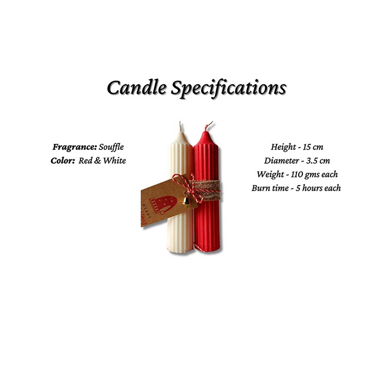 Red Diwali Special Hope Pillar Candles | Set of 2 Default Title