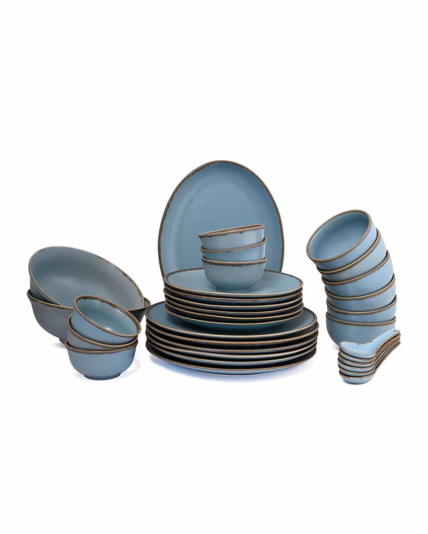 Crackled Porcelain Dinner Set | 33 Pieces