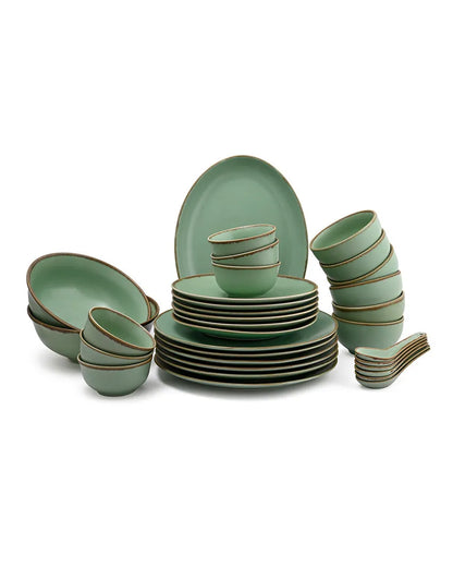 Crackled Porcelain Dinner Set | 33 Pieces