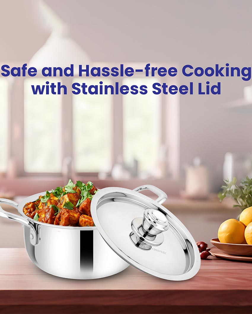 Essential Triply Stainless Steel Stock Pot with Lid