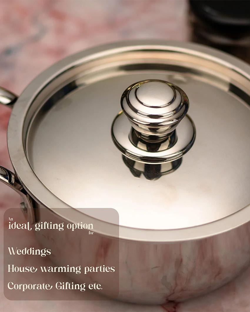 Essential Triply Stainless Steel Stock Pot with Lid