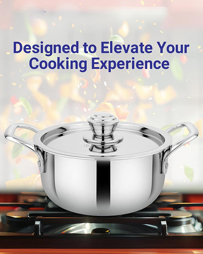 Essential Triply Stainless Steel Stock Pot with Lid