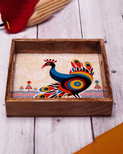 Pihu Large Square Tea Serving Tray | 10 x 10 inches