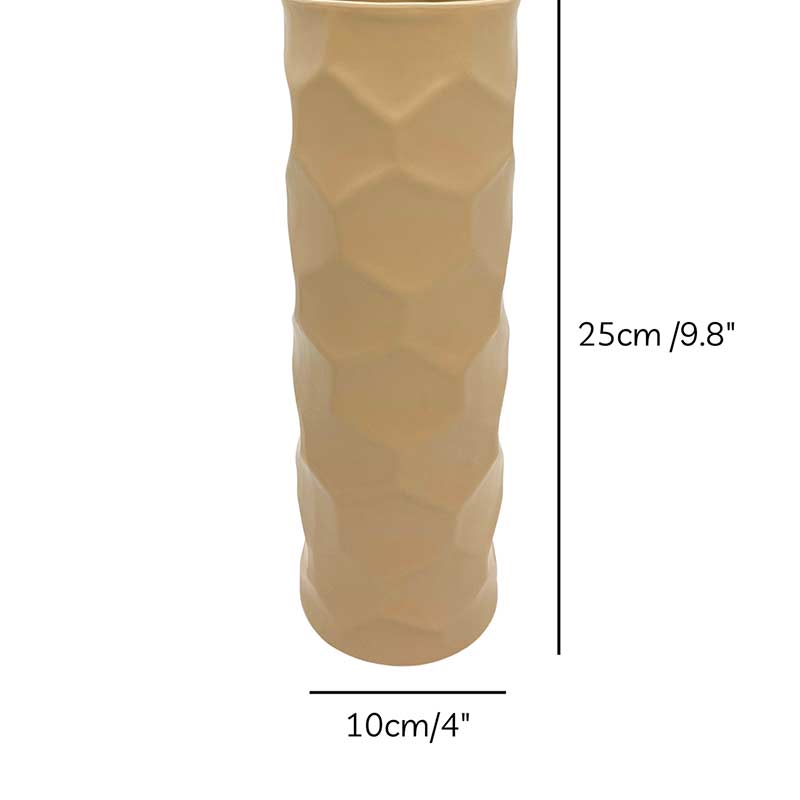 Honeycomb Pattern Vase Mustard