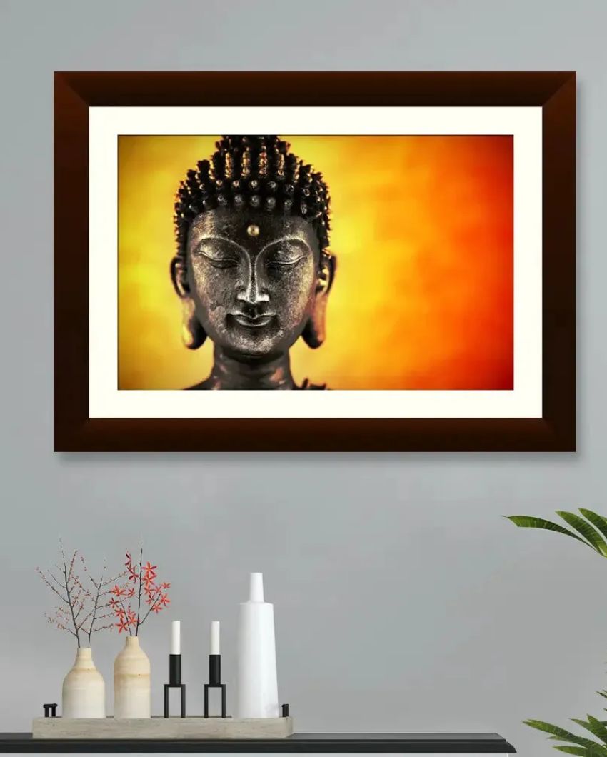 Beautiful Gautam Buddha Spiritual Framed Wall Painting