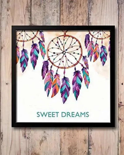 Sweet Dreams Quote Wall Painting in Black Frame | 12 x 12 inches