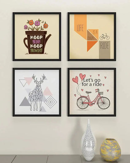 Keep Growing Wall Art frames for Office | Set of 4