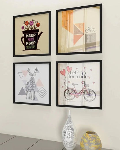 Keep Growing Wall Art frames for Office | Set of 4