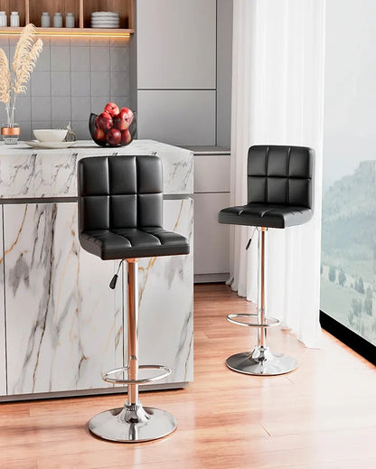 Luxurious and Practical Plush Feel Velvet Counter Bar Chair | Set of 2 | 17 x 43 x inches