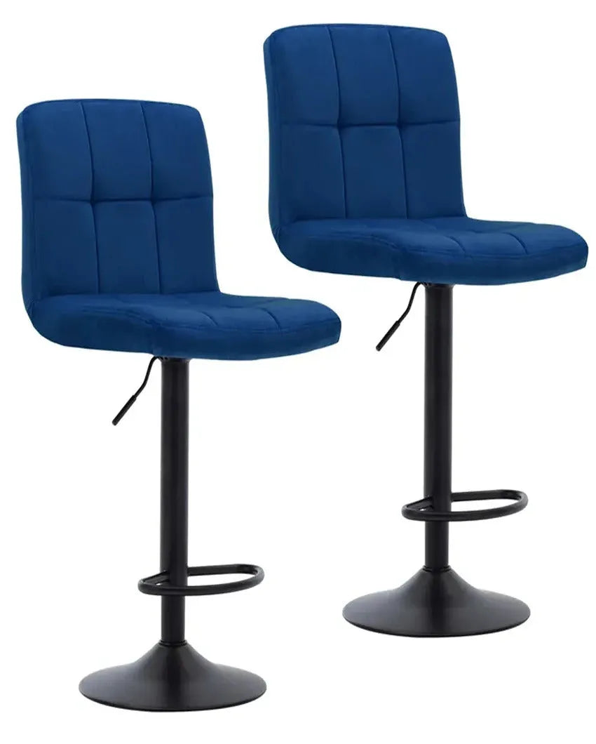 Luxurious and Practical Plush Feel Velvet Counter Bar Chair | Set of 2 | 17 x 43 x inches