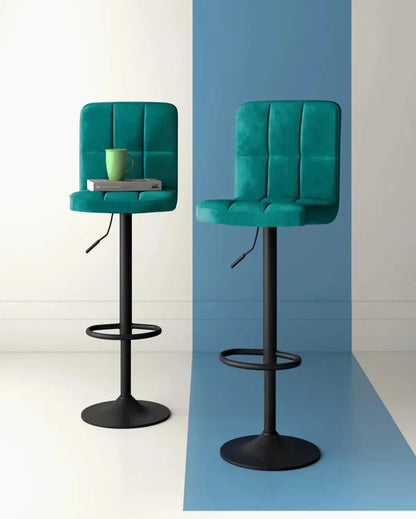 Luxurious and Practical Plush Feel Velvet Counter Bar Chair | Set of 2 | 17 x 43 x inches