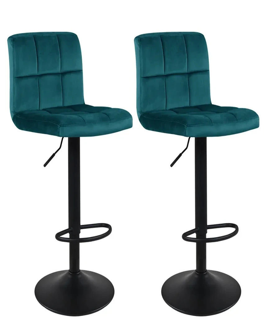 Luxurious and Practical Plush Feel Velvet Counter Bar Chair | Set of 2 | 17 x 43 x inches