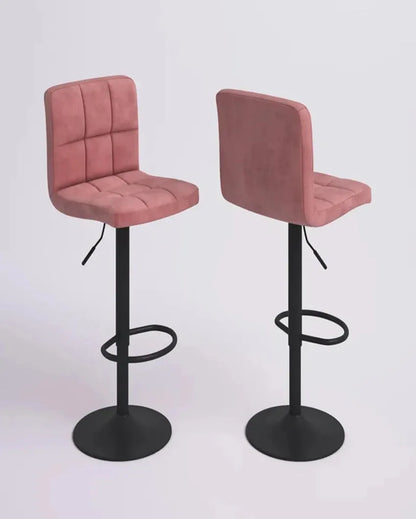 Luxurious and Practical Plush Feel Velvet Counter Bar Chair | Set of 2 | 17 x 43 x inches