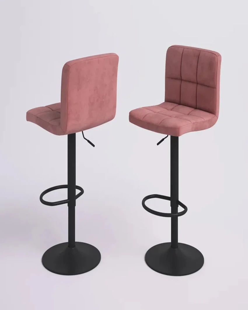 Luxurious and Practical Plush Feel Velvet Counter Bar Chair | Set of 2 | 17 x 43 x inches