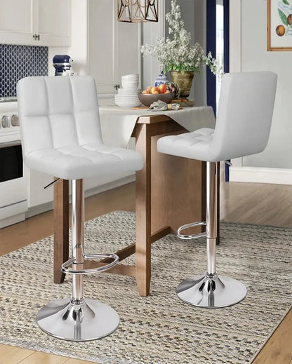 Luxurious and Practical Plush Feel Velvet Counter Bar Chair | Set of 2 | 17 x 43 x inches