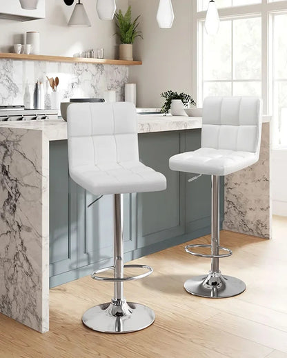 Luxurious and Practical Plush Feel Velvet Counter Bar Chair | Set of 2 | 17 x 43 x inches