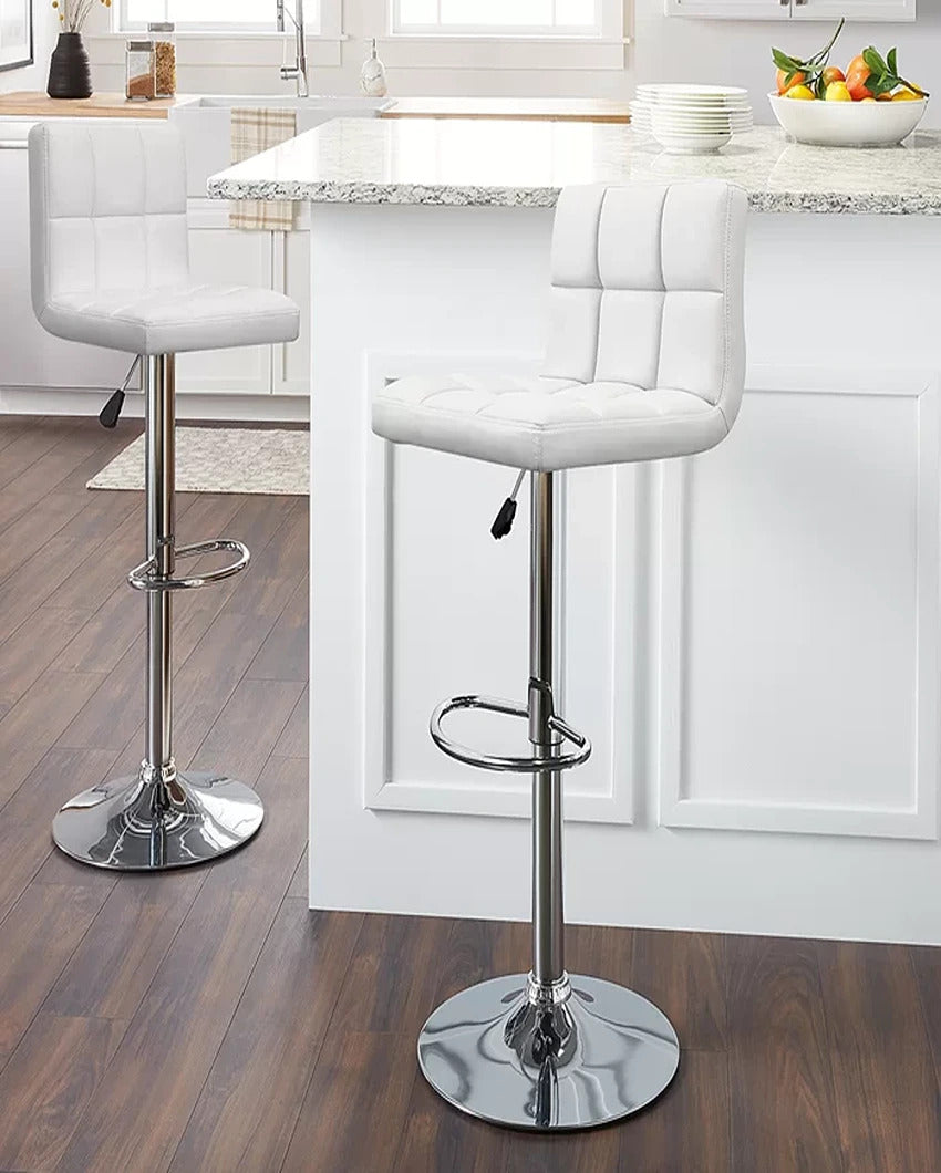 Luxurious and Practical Plush Feel Velvet Counter Bar Chair | Set of 2 | 17 x 43 x inches