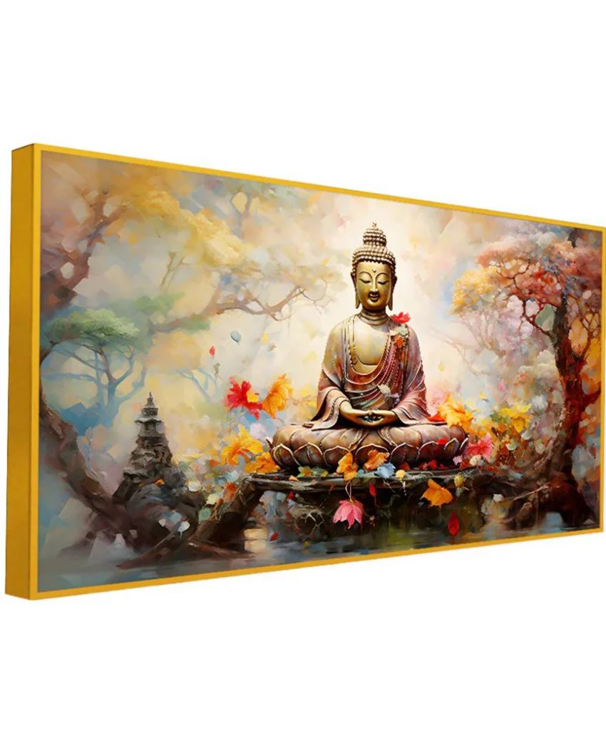 Meditative Bliss Amidst Majestic Scenery Canvas Paintings | 48 x 24 inches