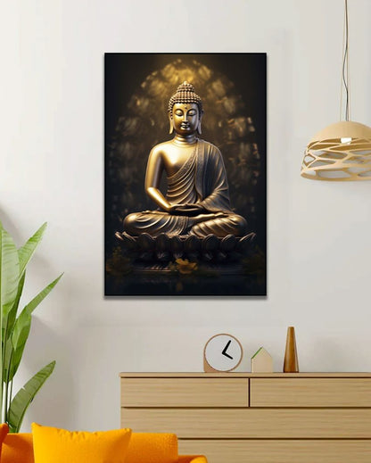 Serene Illumination Buddha Canvas Wall Painting | 48 x 24 inches