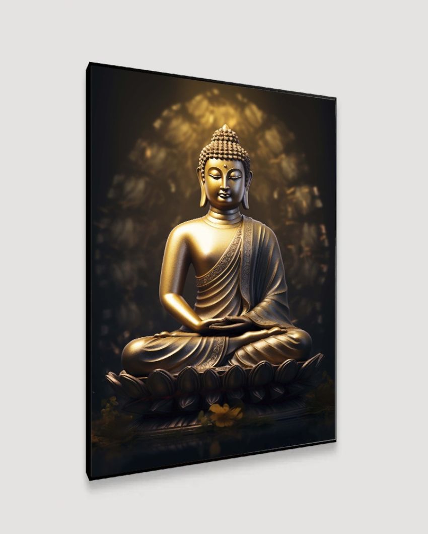 Serene Illumination Buddha Canvas Wall Painting | 48 x 24 inches