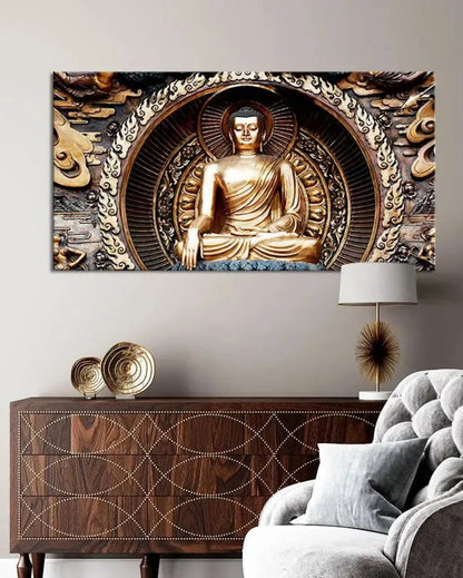 Classical Buddha Sculpture Spiritual Canvas Painting | 48 x 24 inches