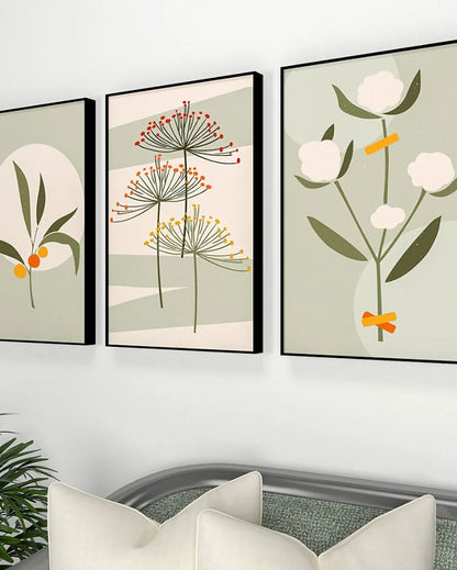 Dreamy Dandelions Green Floating Frames | Set of 3