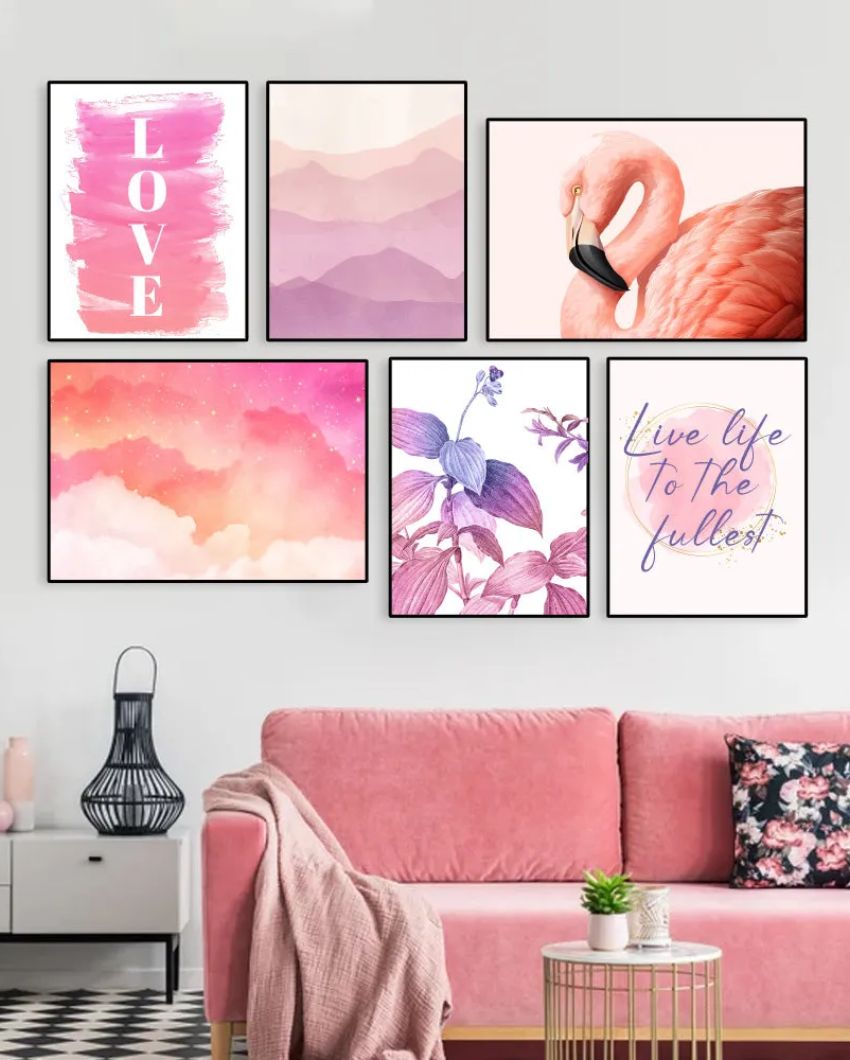 Tropical Vibes Pink Frame | Set Of 6