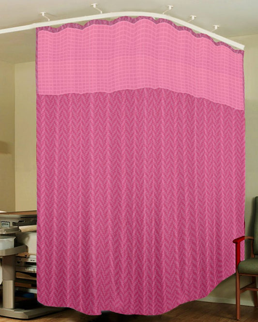 Versatile Room & Clinic Partition Pink Polyester Channel Curtains