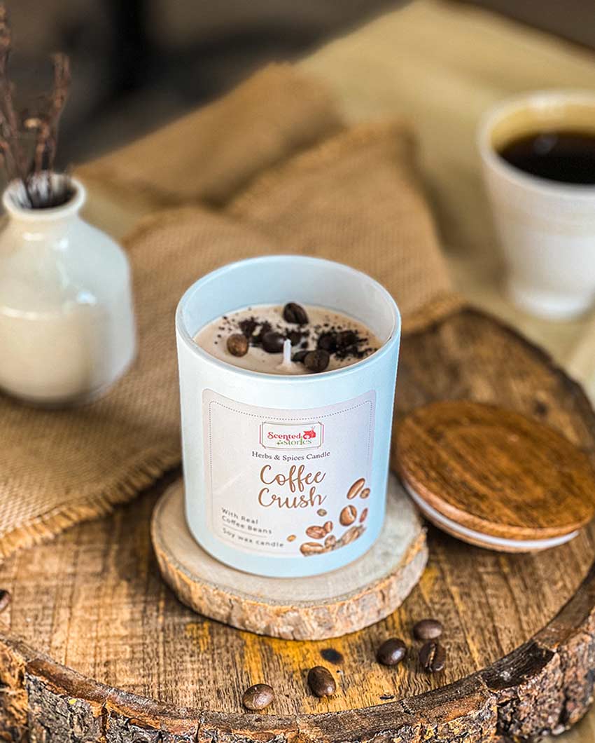 Coffee Crush Scented Candle | Energizing Coffee Aroma for Coziness | Single | 22.9 x 20.3 cm / 9 x 8 inches