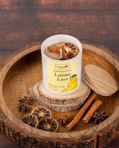 Lemon Love Scented Candle Refreshing Citrus Scent for Joy | 22.9 x 20.3 cm / 9 x 8 inches