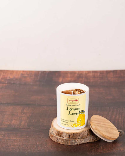 Lemon Love Scented Candle Refreshing Citrus Scent for Joy | 22.9 x 20.3 cm / 9 x 8 inches