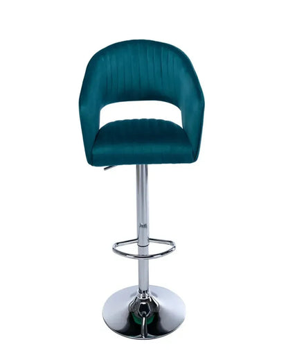 Stylish Emerald Colorful Plush Feel Adjustable Bar Stool | 16 x 44 x inches