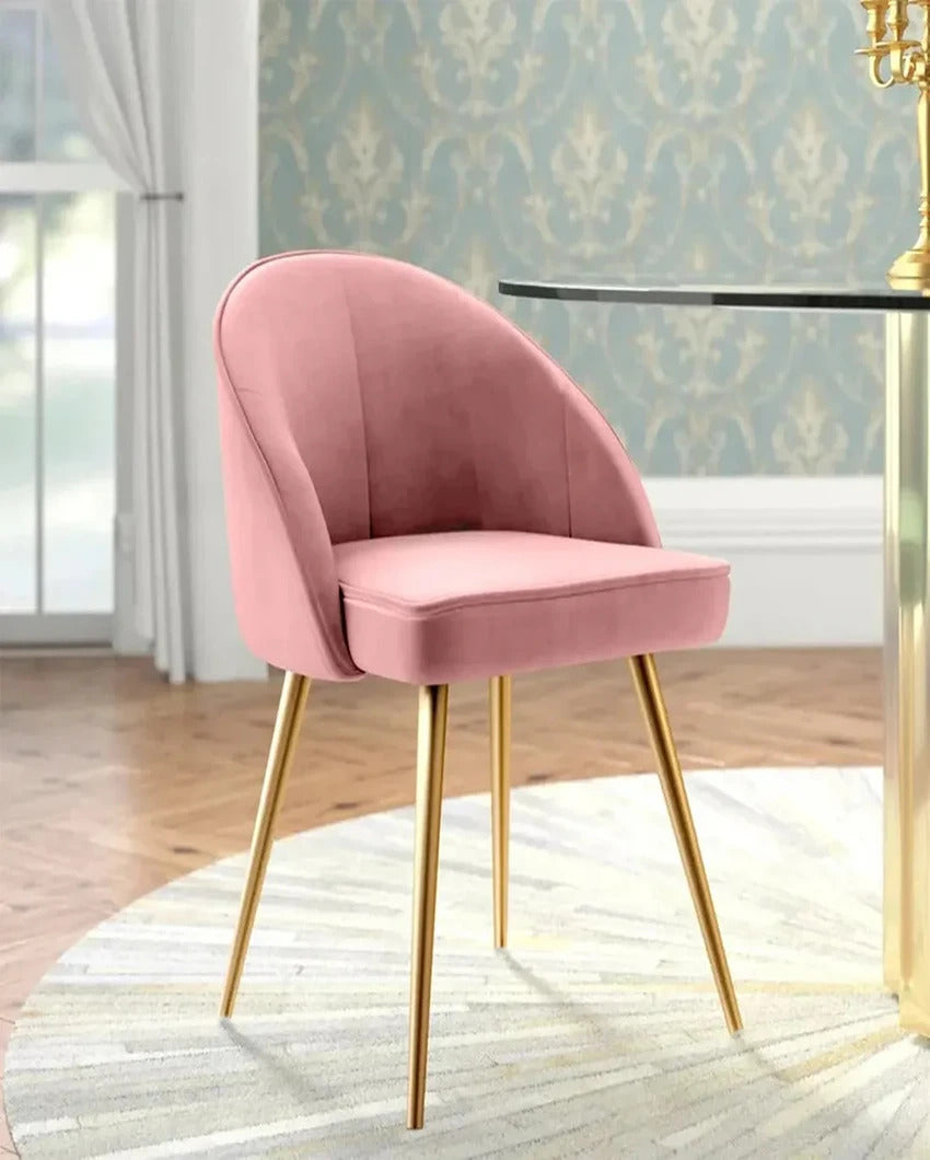 Glamorous and Elegant Golden Legged Luxury Accent Dining Chair | 18 x 20 x 27 inches