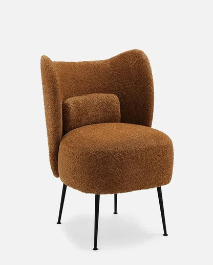 Trendy and Soft Modern Style Wide Barrel Chair in Boucle Fabric | 23 x 28 x 30 inches