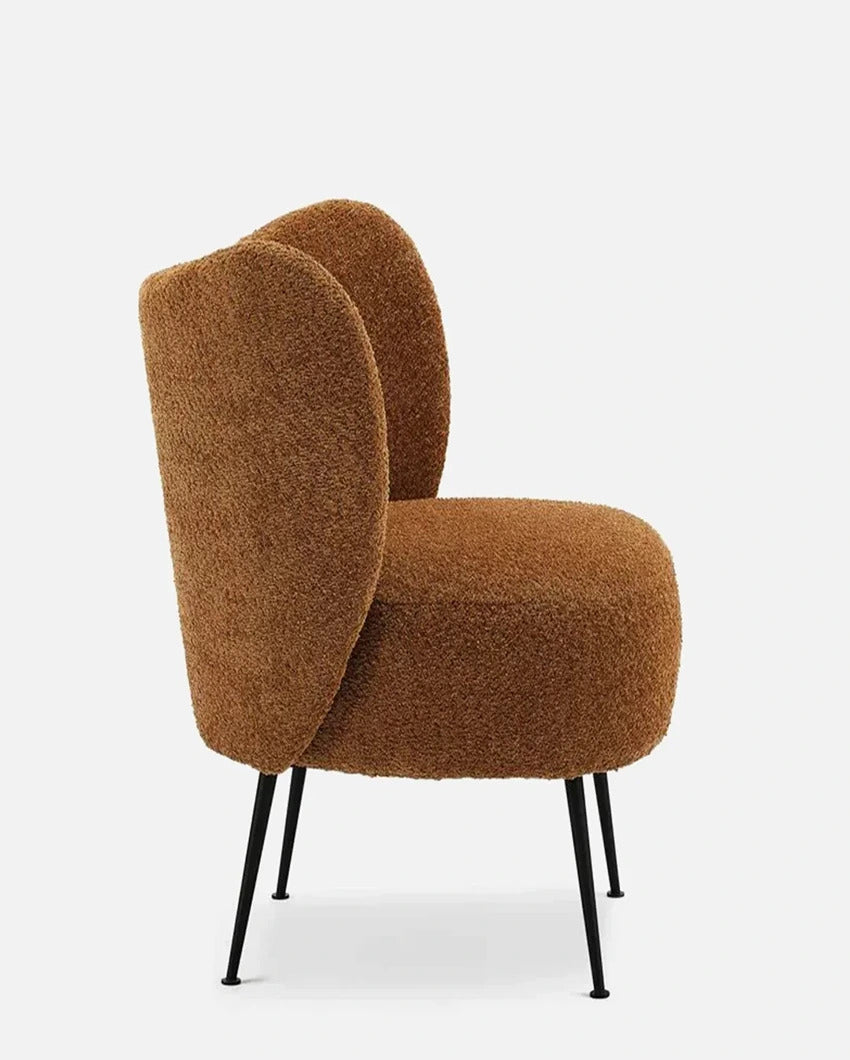 Trendy and Soft Modern Style Wide Barrel Chair in Boucle Fabric | 23 x 28 x 30 inches