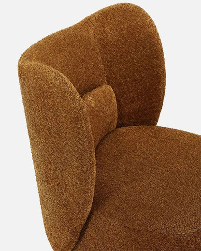 Trendy and Soft Modern Style Wide Barrel Chair in Boucle Fabric | 23 x 28 x 30 inches