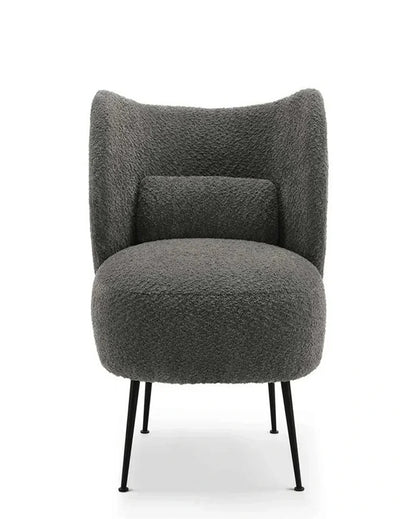 Trendy and Soft Modern Style Wide Barrel Chair in Boucle Fabric | 23 x 28 x 30 inches