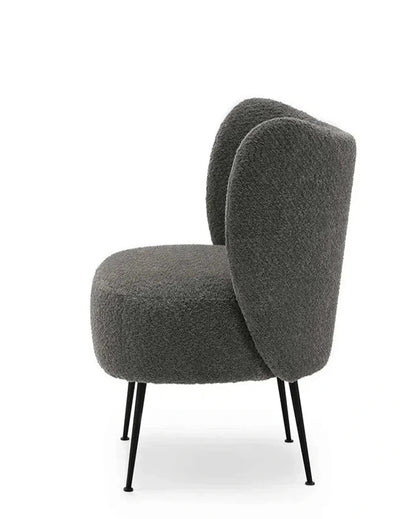 Trendy and Soft Modern Style Wide Barrel Chair in Boucle Fabric | 23 x 28 x 30 inches