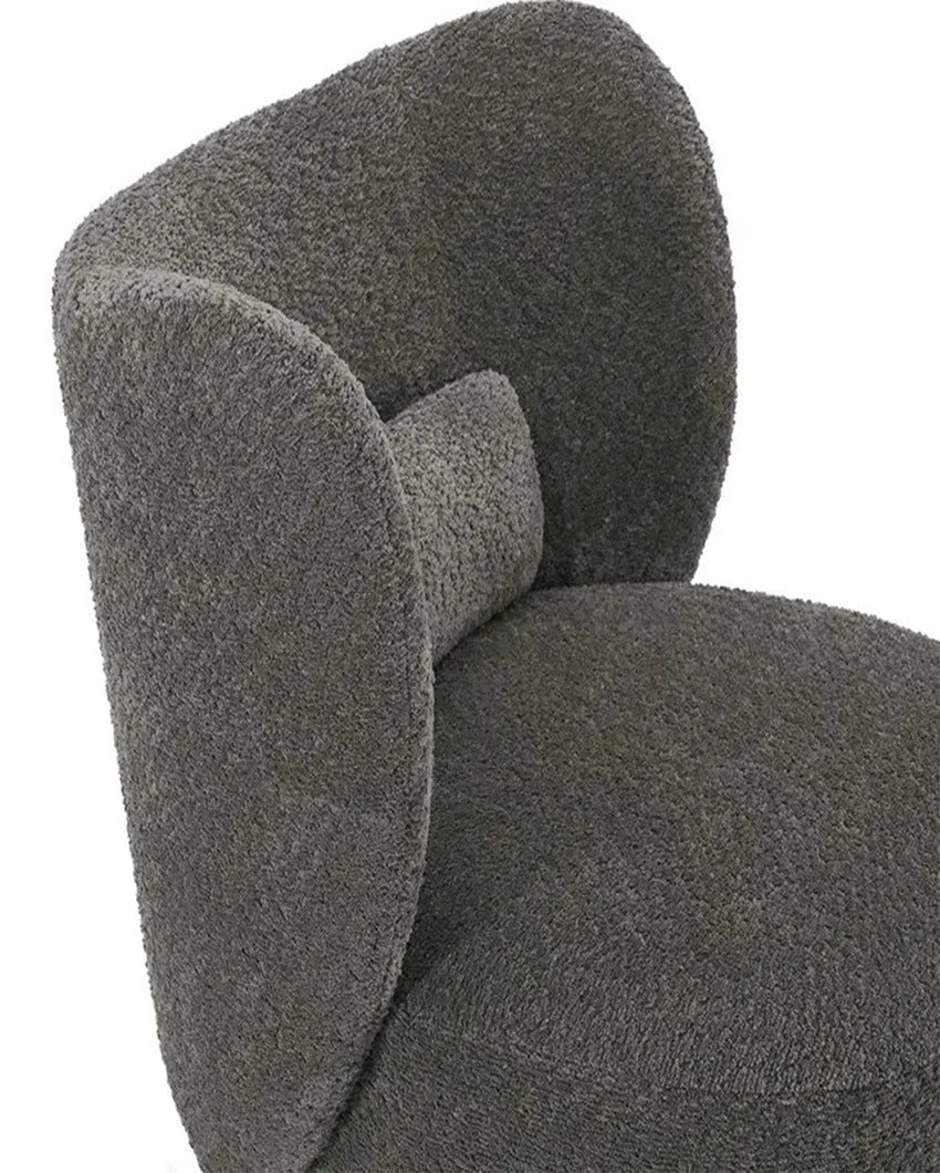 Trendy and Soft Modern Style Wide Barrel Chair in Boucle Fabric | 23 x 28 x 30 inches