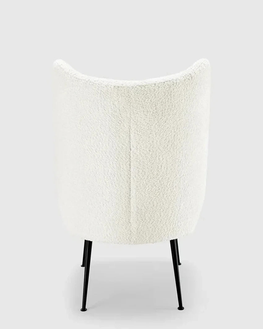 Trendy and Soft Modern Style Wide Barrel Chair in Boucle Fabric | 23 x 28 x 30 inches