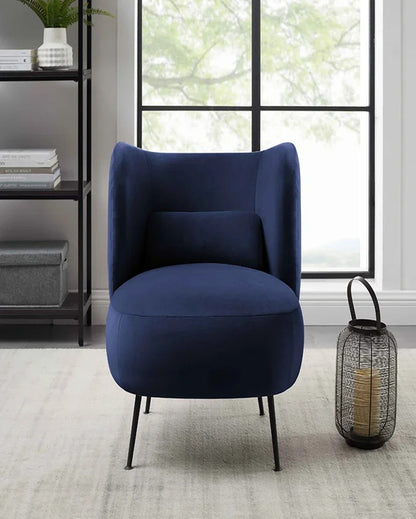 Contemporary and Plush Modern Style Wide Barrel Chair in Velvet Fabric | 23 x 28 x 30 inches