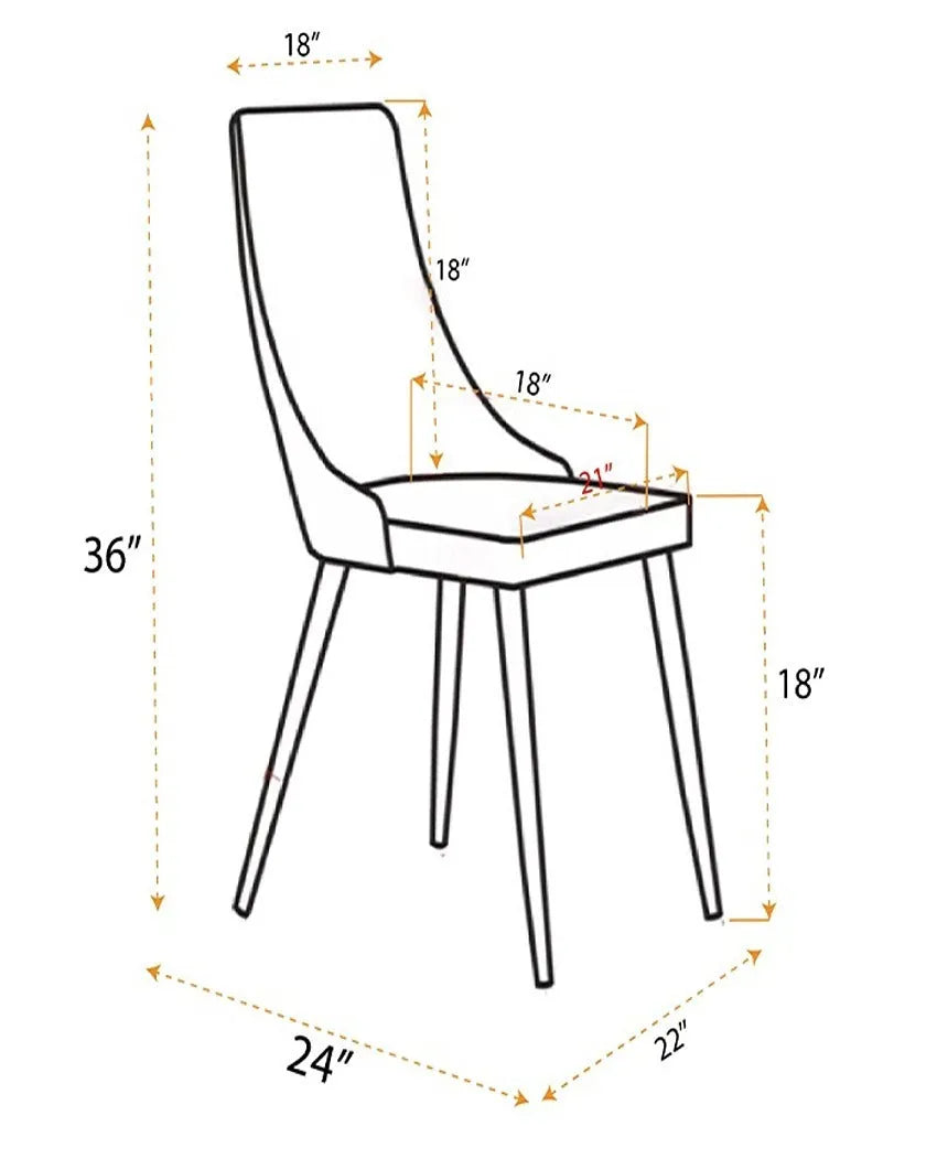 Elegant and Comfortable Velvet Upholstered Dining Chair | Set of 2 | 18 x 24 x 36 inches