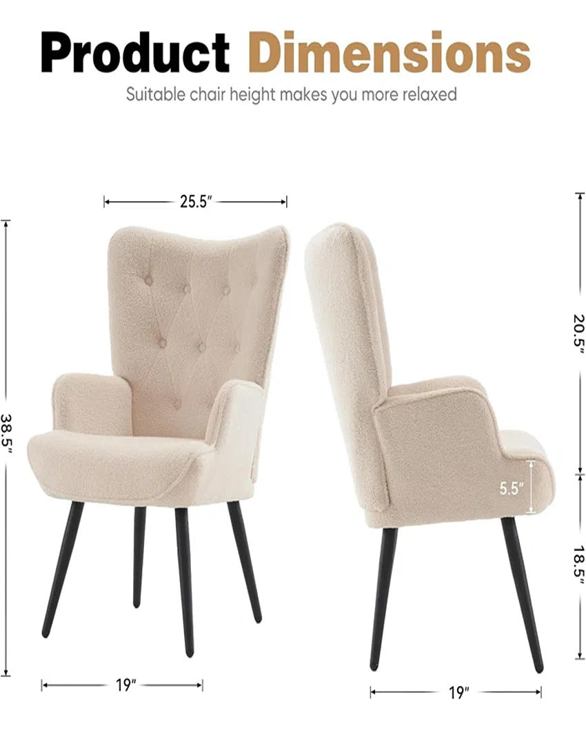 Stylish and Versatile Curvy High Back Lounge Chair With Ottoman | 27 x 38  inches