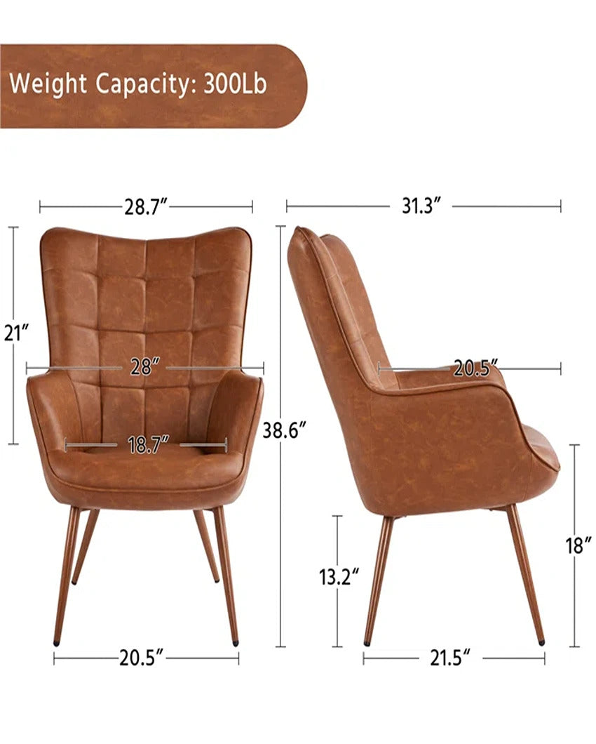 Stylish and Versatile Curvy High Back Lounge Chair With Ottoman | 27 x 38  inches