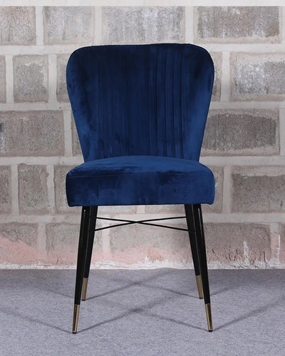 Timeless Durable Classic Velvet and Iron Dining Chair | 23 x 26 x 34 inches