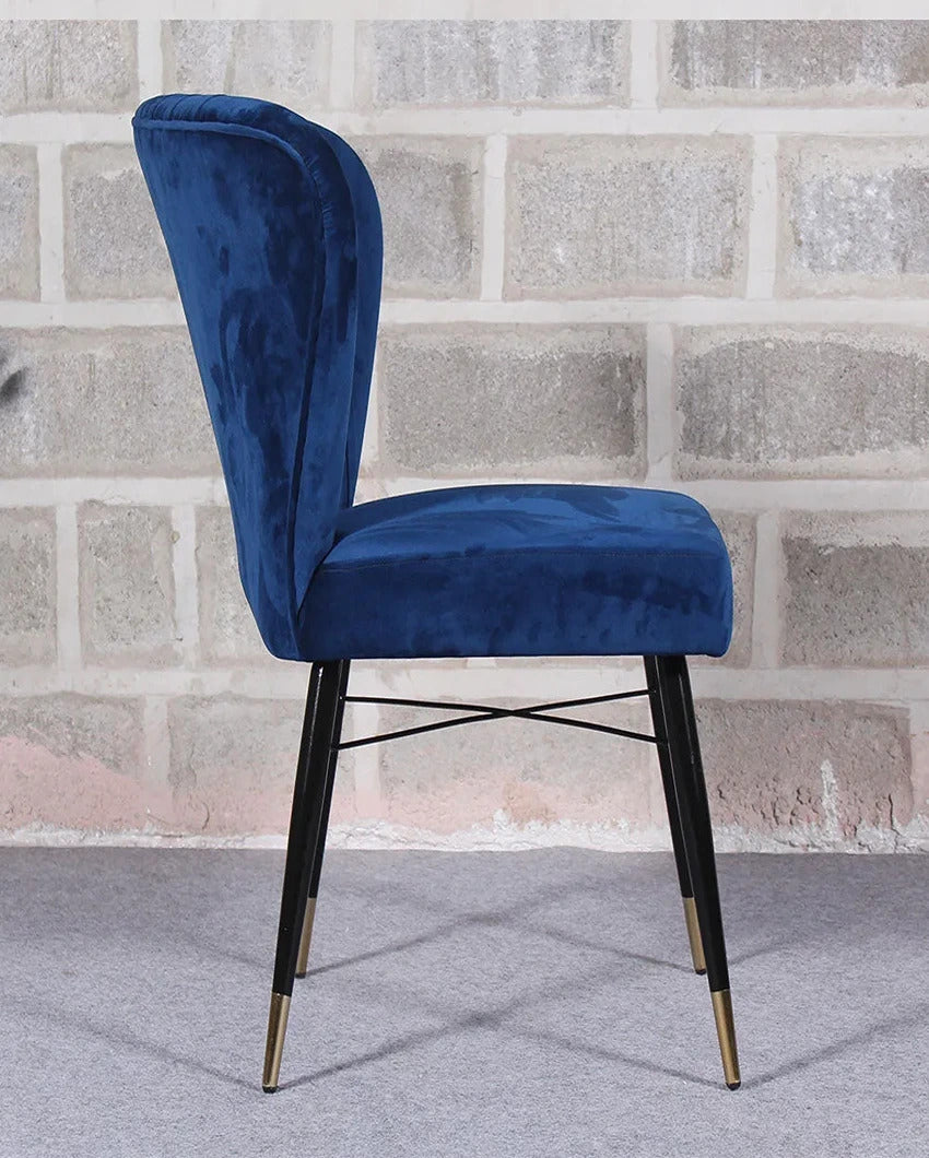 Timeless Durable Classic Velvet and Iron Dining Chair | 23 x 26 x 34 inches