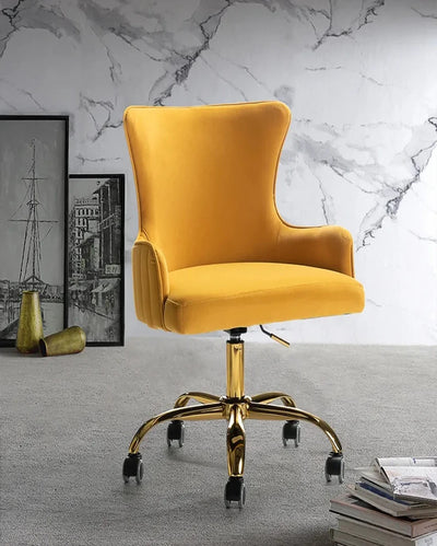 Premium Comfort Office Armchair Chair With Golden Adjustable and Movable Base | 23 x 23 x 43 inches