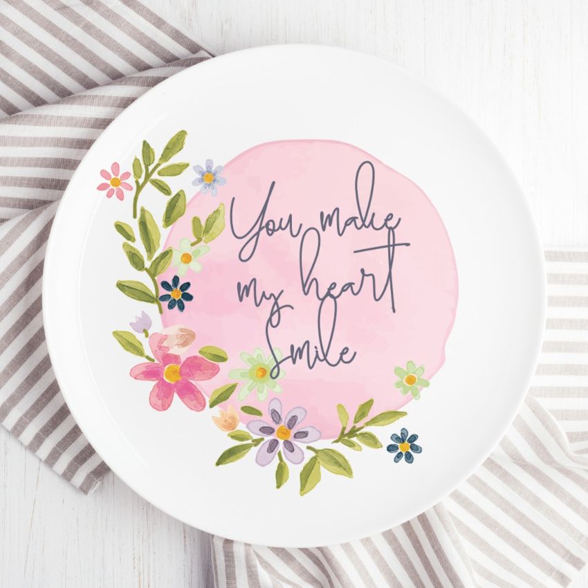 Heartfelt Expression Love Quote Ceramic Multicolor Wall Plate with Table Stand | 11 inches